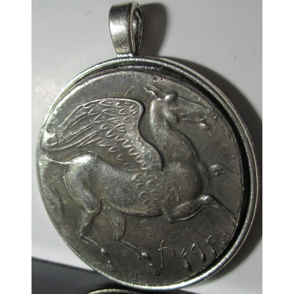 Ultra High Relief Antique Sky Goddess of Carthage Flying Pegasus Coin/Pendant - Picture 4 of 6